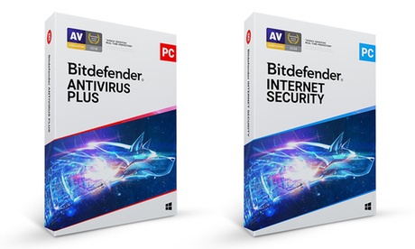 Bitdefender Antivirus Plus or Internet Security For up to 3 PC
